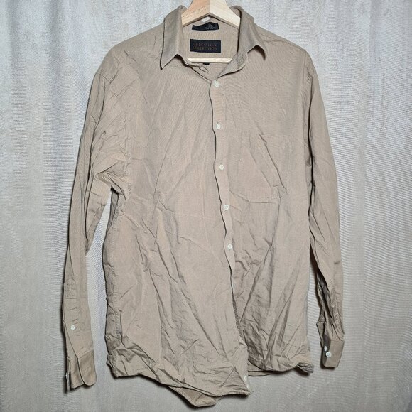 Exclusive collection shirt button down beige longsleeve 16 1/2, 34-35 - Picture 1 of 7